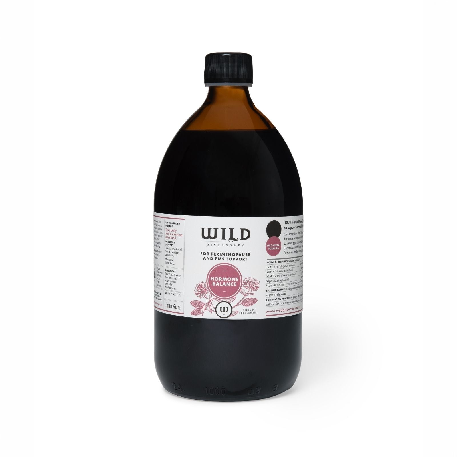 Large 1 litre bottle of Hormone Balance on a white background.