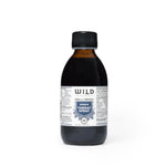 A 200ml bulk bottle of Throat Spray on a clean white background. The product is in an amber glass bottle with a black cap and a white label featuring blue and black text.
