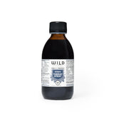 A 200ml bulk bottle of Throat Spray on a clean white background. The product is in an amber glass bottle with a black cap and a white label featuring blue and black text.